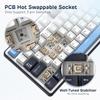 RK ROYAL KLUDGE X104 Mechanical Wired Creamy Gaming Keyboard Numpad and 104 Linear RGB Online Software for US QWERTY Full-Size Keyboard, (with Knobs),
