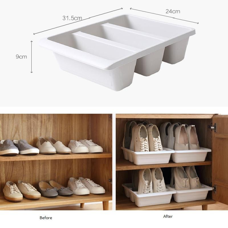 Home Three Shoes Racks Plastic Japanese Shoe Storage Box Space Saver Organizer Cupboard Cabinets Creative Container