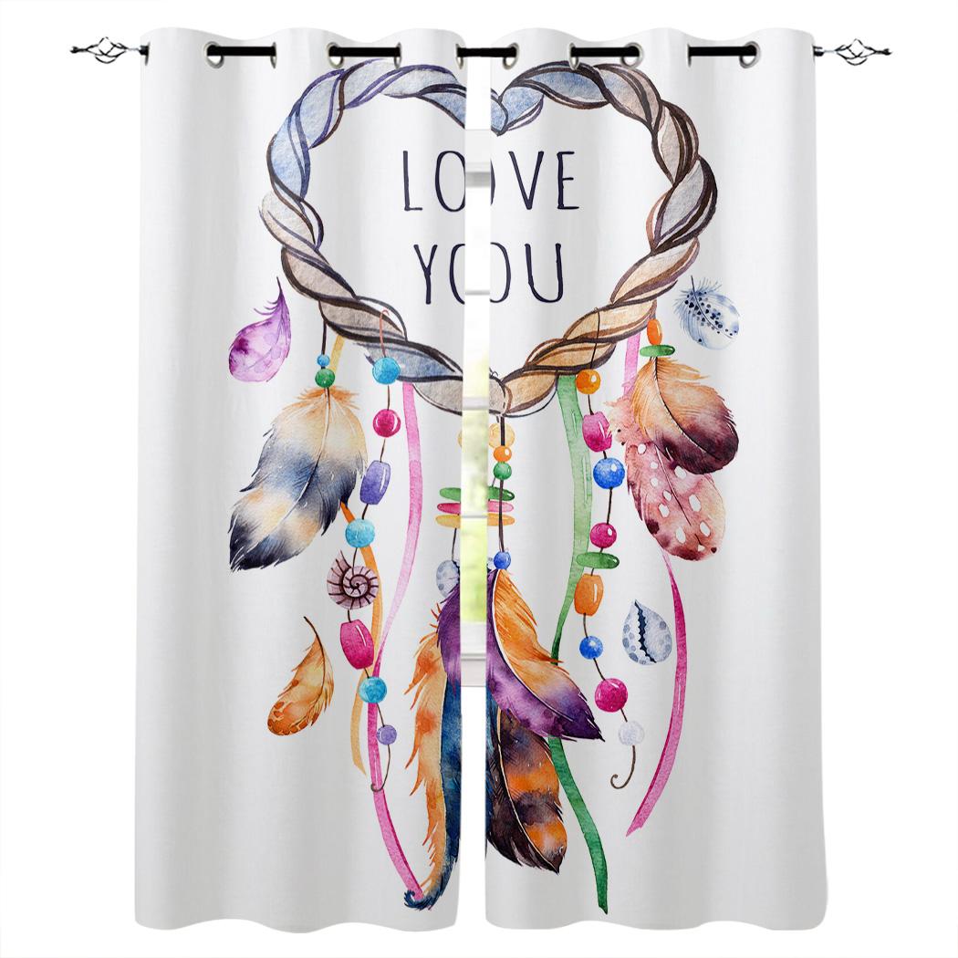 Розовый Ловец снов Домашний декор Занавески для окон Спальня Кухонная занавеска Шторная — фото 9