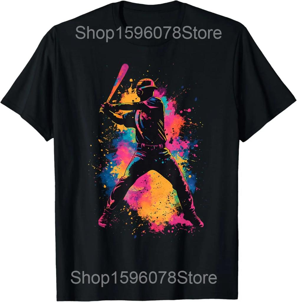 Funny Baseball Life Lifestyle Ice Cream T Shirts Men Pure Cotton Humor Streetwear Tee Shirt Short Sleeve Unisex Loose Clothing