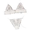 European and American Mesh See-Through Sexy Lingerie Set - Three Pieces