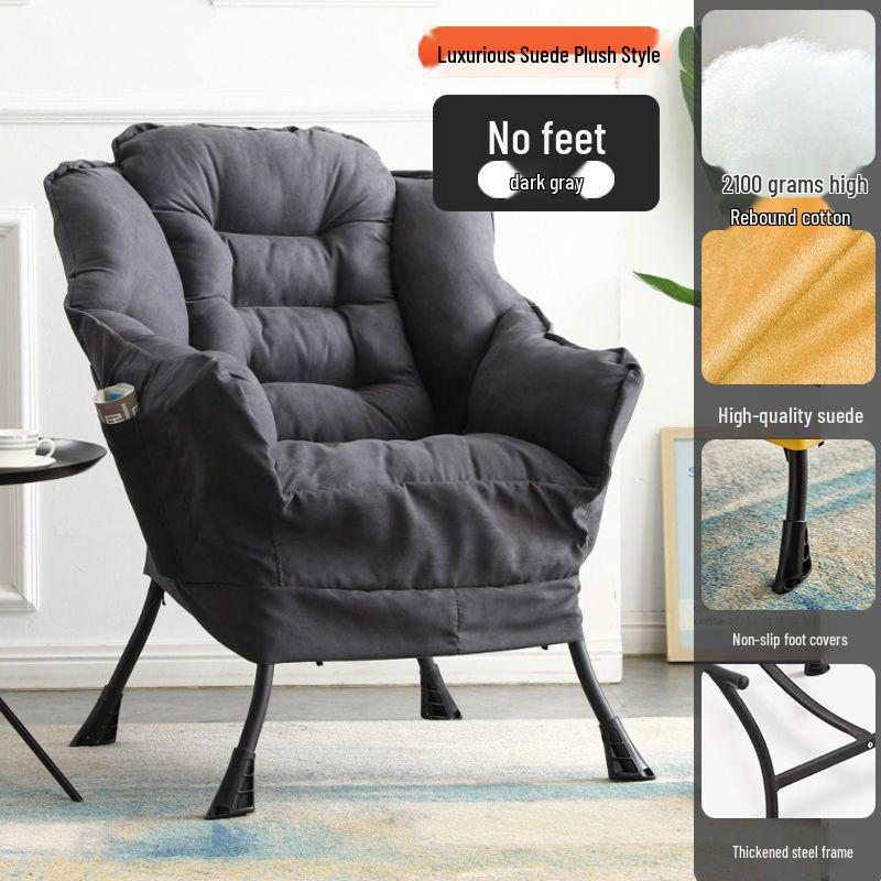 Single-Person Recliner Chair: Perfect for Dorms, Bedrooms, Balconies, and Makeup Stations. Deluxe with Cotton Filling