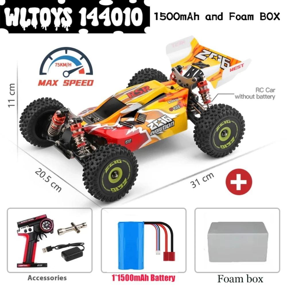 WLtoys 144010 V8 RC Car Brushless 1:14 75Km/H High Speed Metal 4WD Drive Off-Road 2.4G Transmitter 1/14 RC Racing Car VS 124007