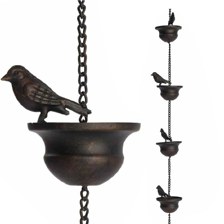 Rain Chain Bird Rain Chain for Outside Metal Rain Chain Cups Decorative