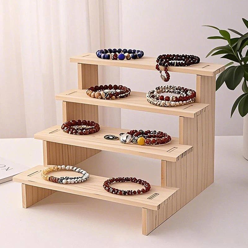Rustic Wooden Display Riser 1Pcs Decorative Stand for Dessert Figurines Jewelry Organization Wedding Party Decor