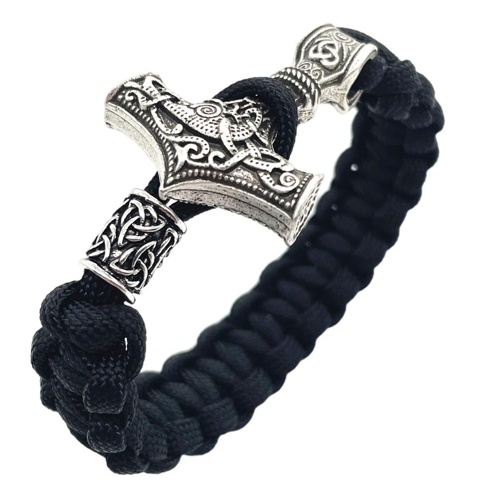 Nostalgia Thor Hammer Viking Bracelet Rune Charms Bead Jewelry For Women Men Norse Vikingo Bangle Dropship