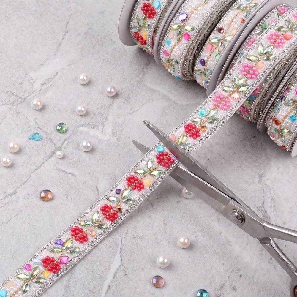 Ethnic Style Rhinestone Chain Self Adhesive Hot Fix Tape Rhinestone Trim  Apparel Decoration