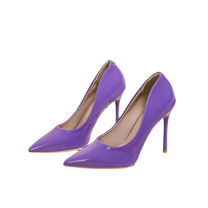 High Heels Women's Thin Heels Early Spring New Purple Queen Pointed Niche Temperament Socialite Shoes