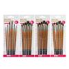 6 Pcs Set Wood Short Pole Wine Red Nylon Hair Watercolor Painting Brush 4 Kinds of Pen Point Optional Oil Paint Pen Art Supplies