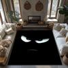 Angry Face Expression Rug, Black White Graphic Carpet for Living Room, Soft Non-Slip Sofa Mat with Quirky Home Decor