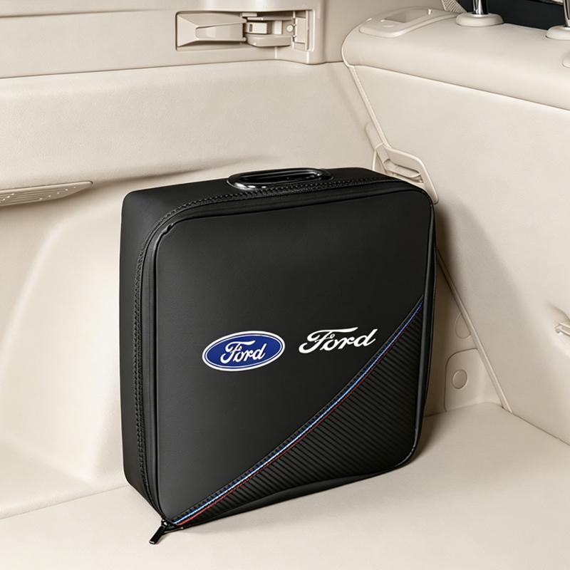 Car Rechargeable Gun H29 Storage Box For Ford Focus Fiesta Mondeo Explorer Transit Ranger Leather Organizer Bag Accessories Keychain