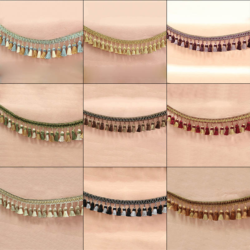 1 metr lemování závěsů šicí lišty střapce třásně čalounění DIY dekor polštářů