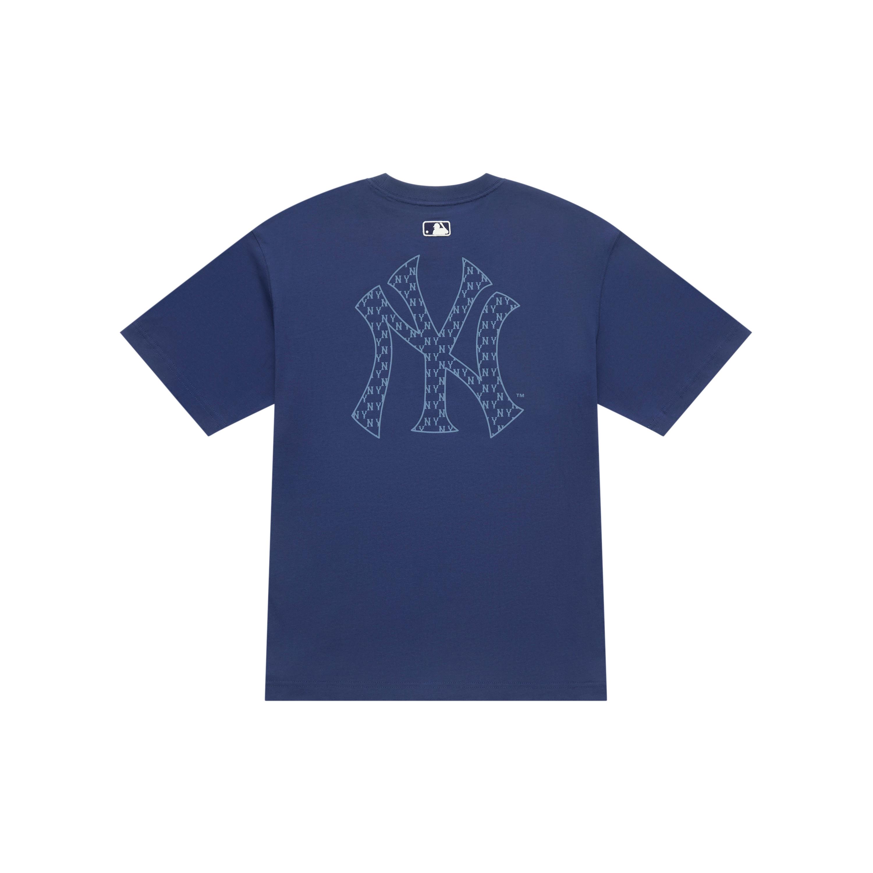 

New MLB MONOGRAM Collection New York Yankees SS25 T Shirt Unisex Navy Blue 3ATSM7053-50NYS XL