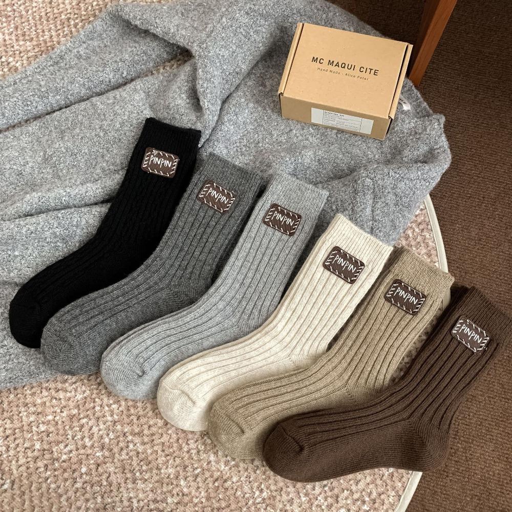 Keep Warm Snow Boot Socks Middle Tube Knitted Socks Fashion Mid-Tube Socks