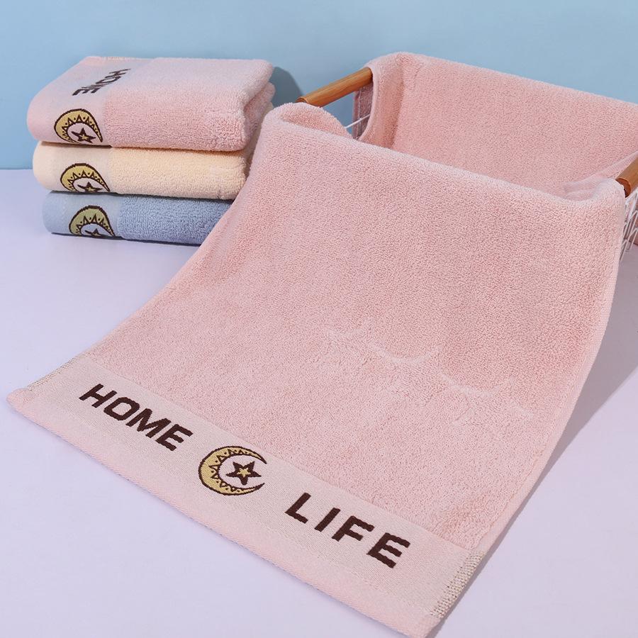 Pure Cotton Soft Absorbent Face Towels with Embroidered Logo - 14 Count Set