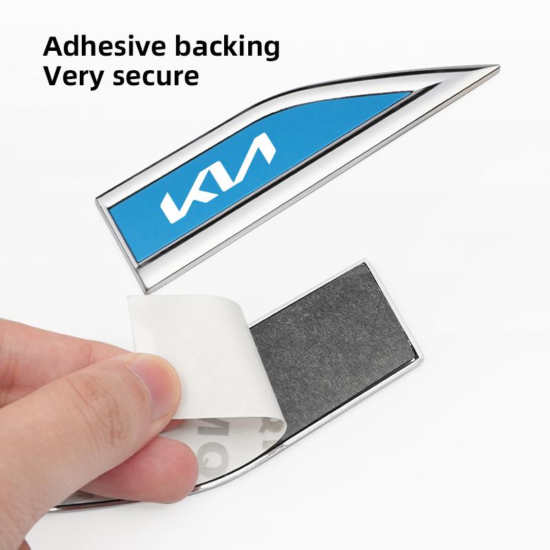 2Pcs Car Body Protective Metal Stickers Fender Side Blade Decal Valve For KIA K5 K9 Sorento Ceed Sportage Carnival Stinger Forte sdvc80
