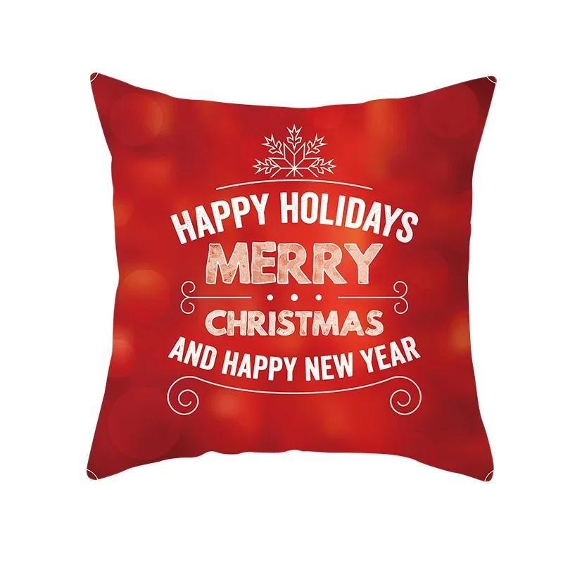 

Домашний декор Счастливого Рождества Санта Лось Наволочка Зимнее украшение Снежинка наволочка 66x66cm бордовый
