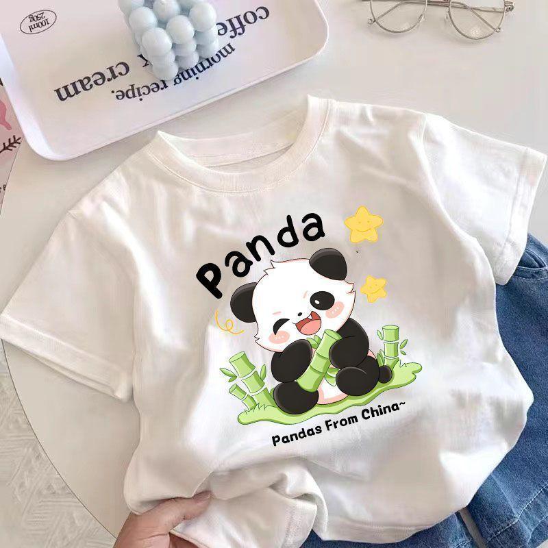 Bestselling Panda Summer Tshirts for Boys and Children Halfsleeved Summer Wear Shortsleeved Stylish Boys Tops Polyester