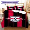 Set de așternut cu model logo RB Leipzig Cearșaf de pilotă Față de pernă Decor pentru casă Cadou (1 * husă de pilotă + 2 * fețe de pernă, fără miez)