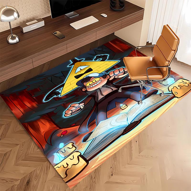 1pc Gravity Falls Print Area Rug - Soft, Washable Non-Slip Indoor Mat, Living Room, Home Office Decorative Rug,Office Decorative