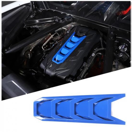 ABS Blue Engine Shroud Cover Panel Cover Trim For Corvette C8 -2025