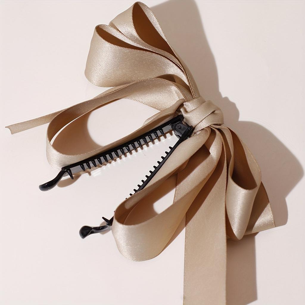 1 Stück Satin-Schleife Haarspange Eleganter Stil Mehrere Farben Perfekt für Tägliche Formelle Looks Haarschmuck Damen Retro-Inspiriertes Styling