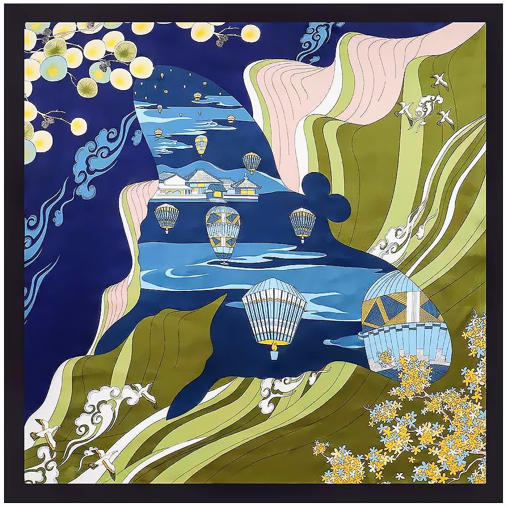 Luxury four leaf clover flower Headband Hijab Bandana Women Satin Silk Scarf Shawl Foulards Femme Square Scarves Wraps 90*90CM