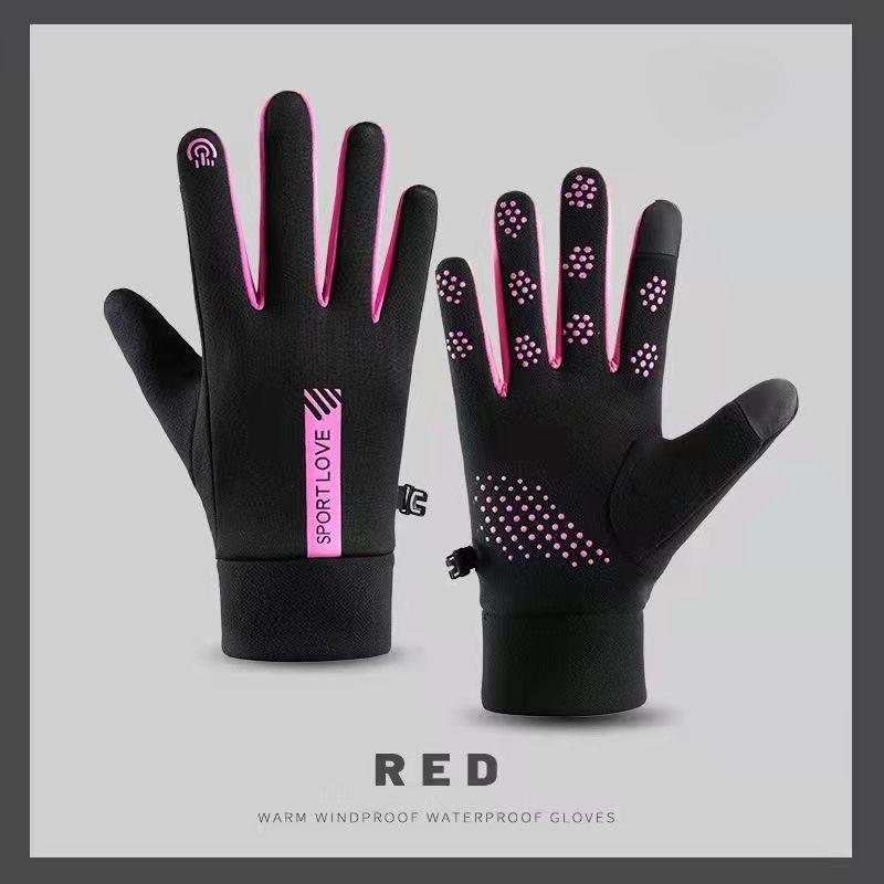 Sports Warm Gloves for Men and Women Waterproof Riding Velvet Windproof Cold Protection Couple Driving Anti-slip Touch Screen