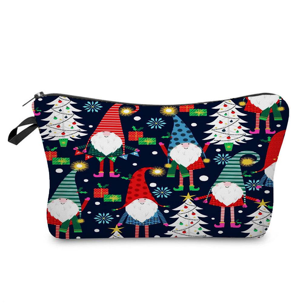Women Snowman Print Cosmetic Bag Toiletries Organize Travel Storage Case 6766