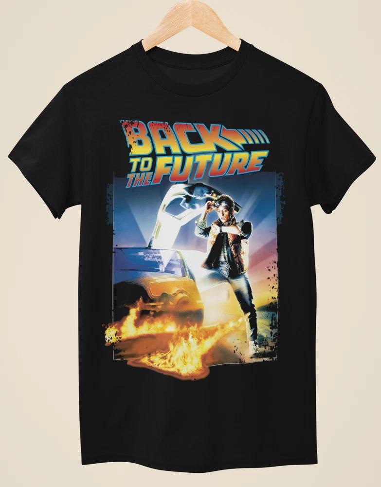 Back To The Future Movie Poster Inspired Unisex Black TShirt S
