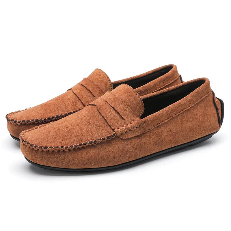 Mode Wildleder Männer Casual Schuhe Atmungsaktive Komfort Slip-on Herren Fahren Schuhe Luxus Marke Männer Müßiggänger Herren Faule Schuhe mokassins
