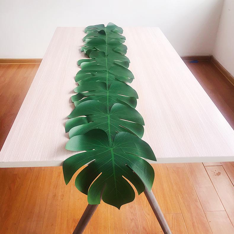 Hawaiian Party Tablecloth & Tropical Jungle Leaves Decorations