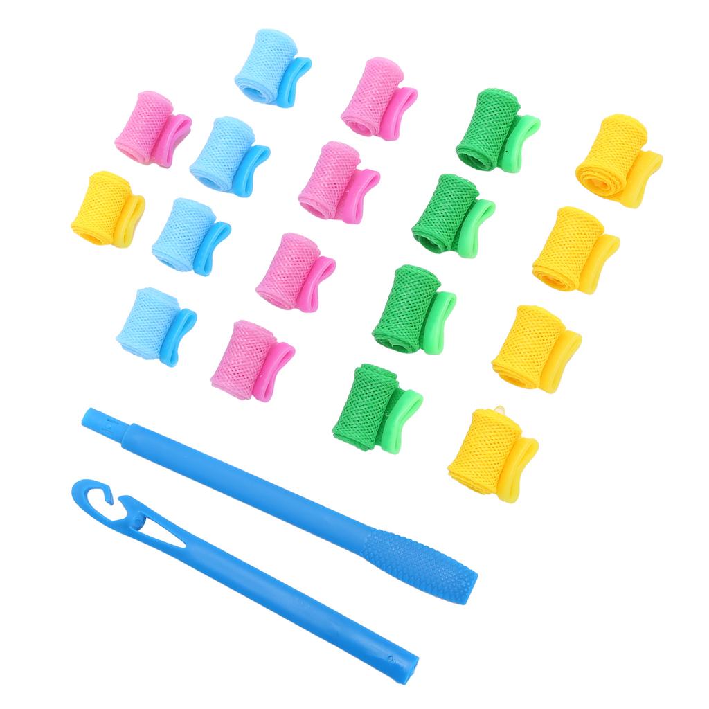Professional DIY Hair Curlers Rollers Spiral Curls with Hook Handle Hair Styling Tool Set