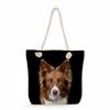 Multifunctional Dog Printed Thick Rope Shoulder Beach Bag Casual Large Capacity Handbag 7621 KTB