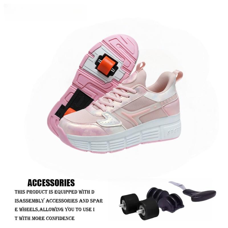 Two Wheels Children's Roller Skate Shoes For Kids Boys Girls Sports Sneakers Walking Running Wear-resistant Casual Skateboard