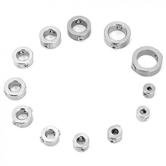 Drill Bit Depth Stop Collar Kit Set 12pcs 3-16mm Stainless Steel Drilling Limit Ring with Hex Wrench