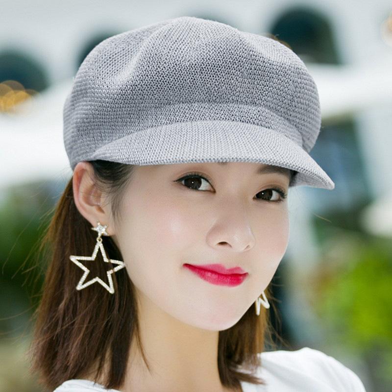 Lightweight Womens Summer Beret Hat - Breathable Mesh, Adjustable, Sunshade, Pointed Top, Solid Color, Full Splice, Inelastic, Perfect for Outdoor