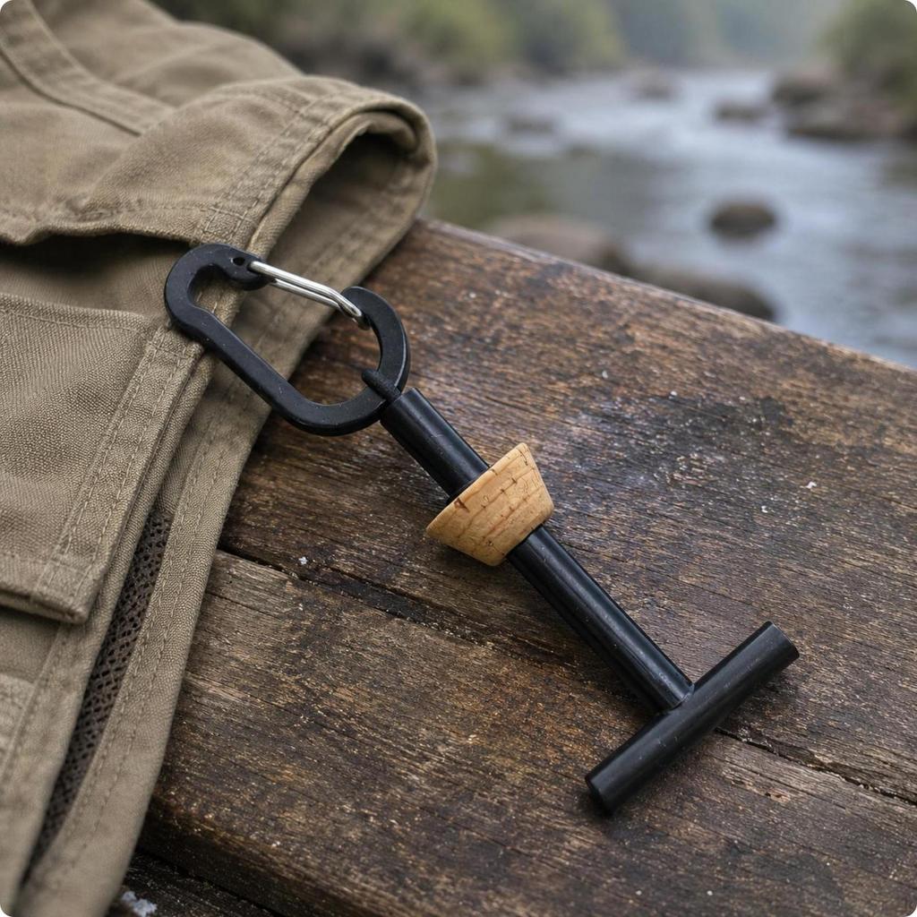 Fly Fishing Tippet Spool Holder Black Hanging Cord Angling Accessory