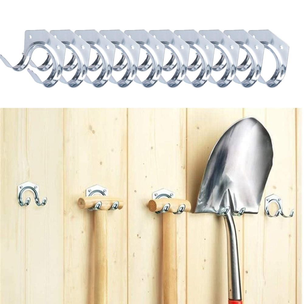 

5-25PCS Garage Wall Organization Hanger With Screw Multi-Purpose Hooks Garden Yard Shovels Rakes for Garden Kitchen Garage Tools 5PCS