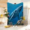 Anime Whale Throw Lightweight G Flannel Blanket Soft Skinfriendly for Summer Cooling