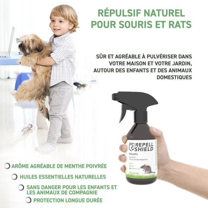 RepellShield Spray Anti Souris Naturel - pour Intérieur et Extérieur, 250 ml