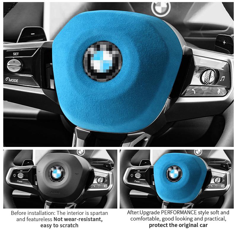For BMW 5 Series l5 G60 (-) X3 G45 (2025-) Steering Wheel Panel Cover Boot Car Premium Interior Tuning Accessories Style B