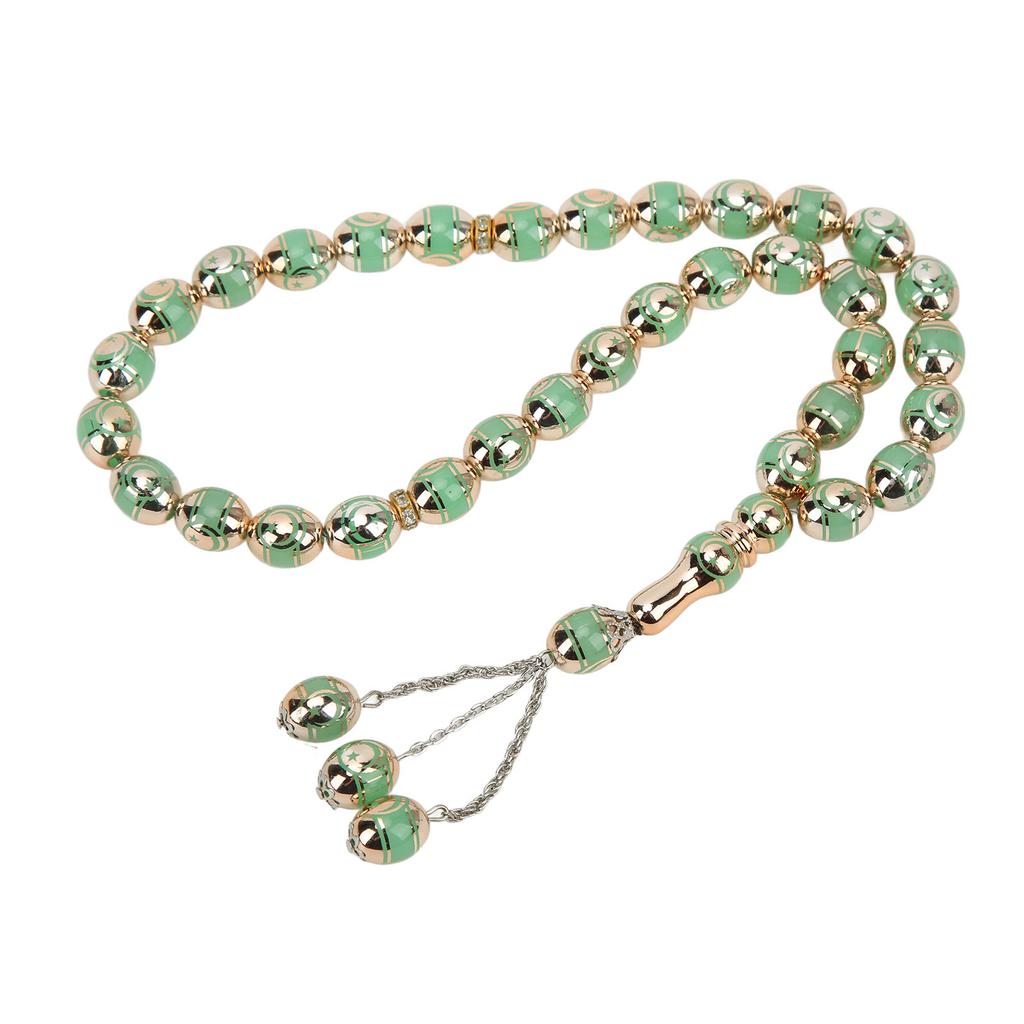 Růženec Bílá Béžová Jezerní modrá Zelená Barva Vzor hvězdy Pryskyřice 33 modlitebních korálků pro denní