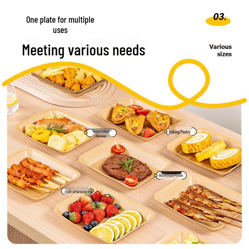 Temeiju Disposable Kraft Paper Plates for Camping & BBQ