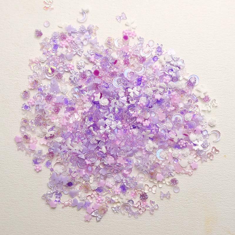 

WTEMPO Elegant Purple Mini Cute Nail Charms Nail Art Decorations Kit Fishbowl Miniature Decorations for DIY Phone Cases Hair Bands Keychains Crafts random*350pcs разноцветный