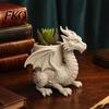 Stationery Storage Container 3D Printed Dragon Desk Planter, Creative Flower Pot with Storage, Artistic Three-dimensional Sculpture Figurine Decor for
