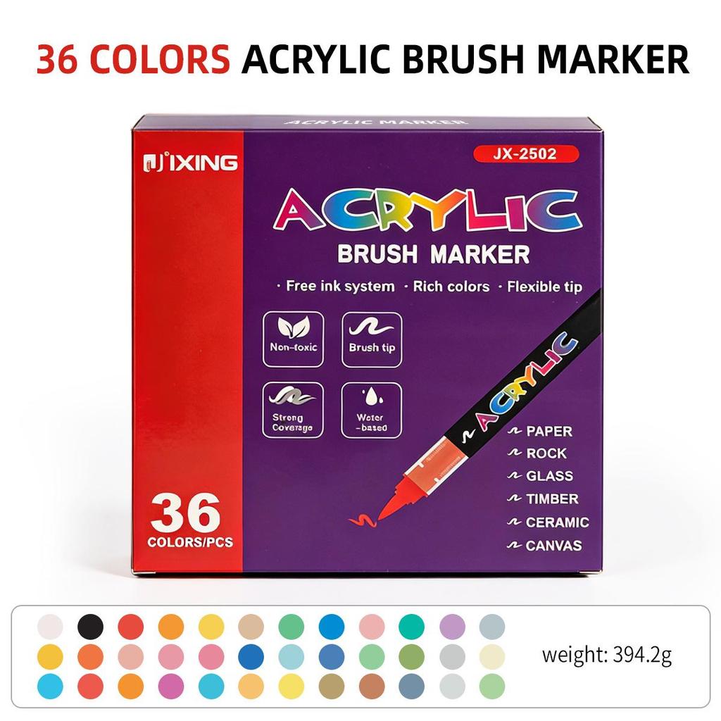 Direktflüssig-Acrylmarker-Set - Weiche Spitze, 24 oder 48 Farben, Ohne Pumpen für DIY-Graffiti und Professionelles Zeichnen