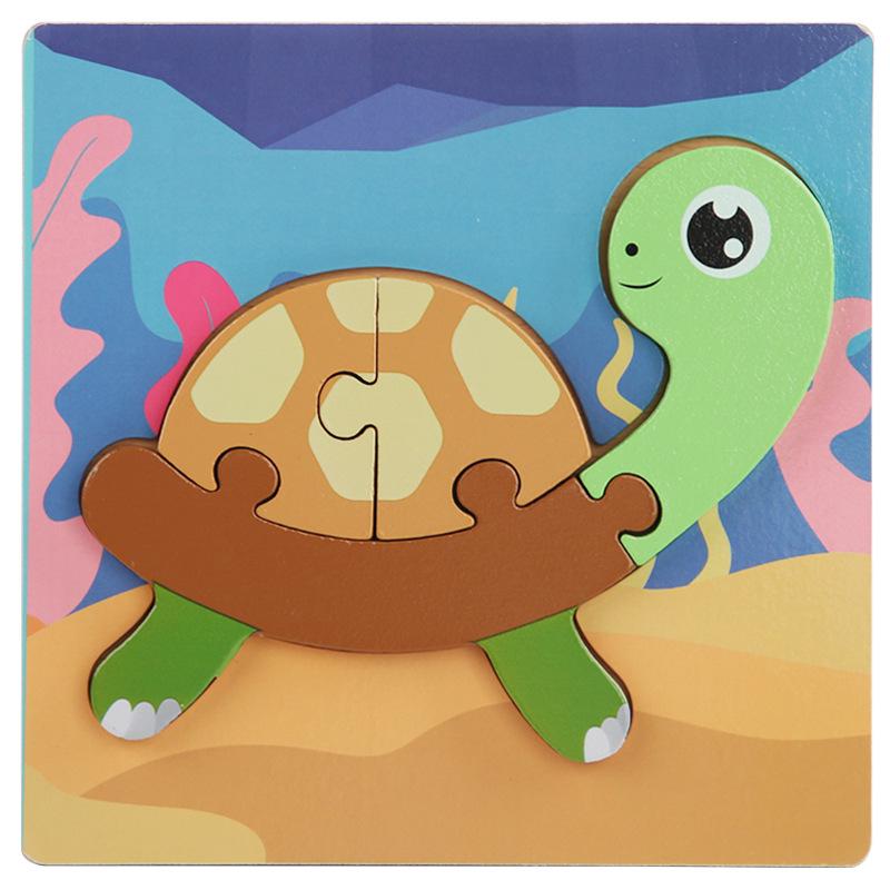 Wooden 3D Puzzle for Early Education: Infant & Toddler Intellectual Development, Hand-Eye Coordination Toy for 1-3 Year Old Boys & Girls