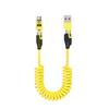 65 W 27 W PD Schnellladung 4-in-1 USB auf Typ-C auf Typ-C auf iOS 8-Pin Gewickelt Einziehbarer USB-Ladekabel für Telefon Auto Lautsprecher
