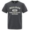 Holiday 1961 Work Life Balance Enjoyable Tops Men Summer Oversize T-Shirts Cotton Loose T Shirts Fashion Breathable New T Shirt